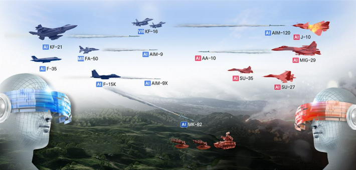 AI 기반 전술개발·훈련용 모의비행훈련체계 개념도. KAI 제공