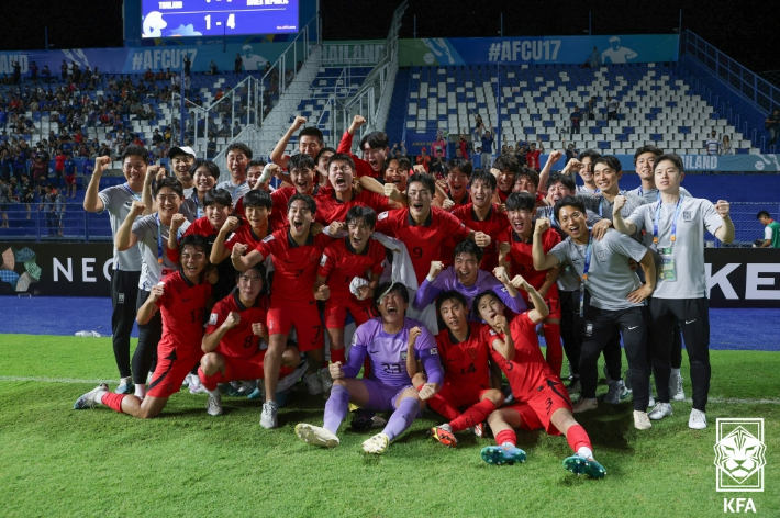 한국 U-17 대표팀 선수단. 대한축구협회