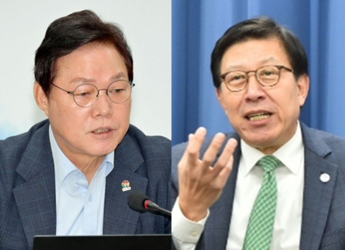 박완수 경남지사와 박형준 부산시장. 경남도·부산시 제공