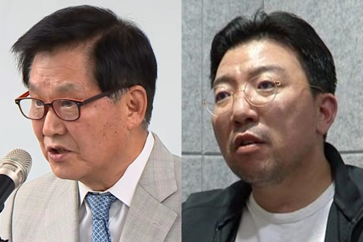 김익래 다우키움그룹 회장(왼쪽)과 라덕연 H투자자문사 대표. 연합뉴스