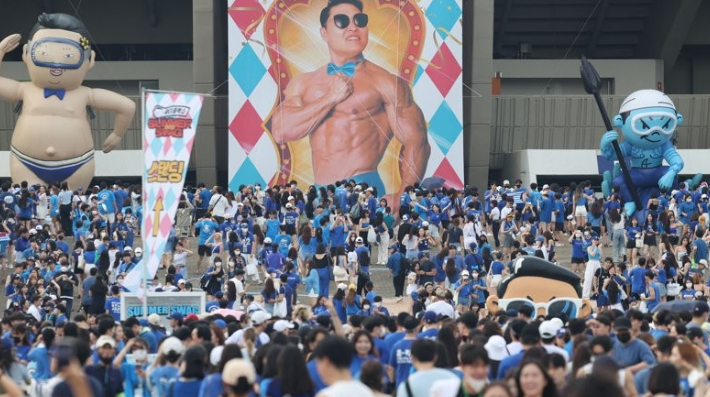 가수 싸이 공연 현장. 연합뉴스