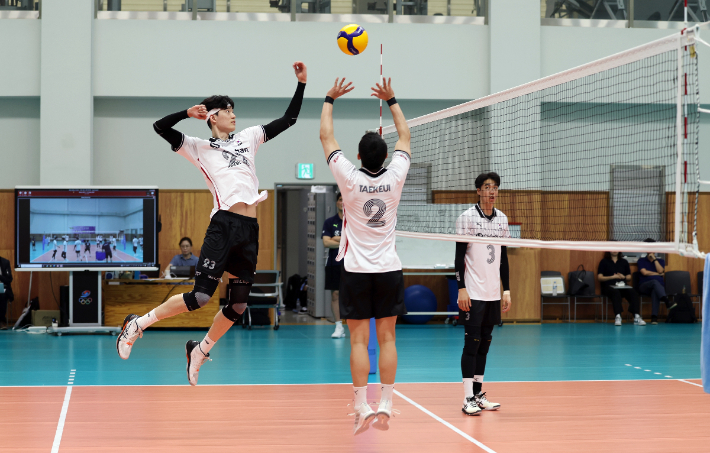 2023 아시아배구연맹(AVC) 챌린저남자대회에 출전하는 남자 배구 대표팀. 연합뉴스
