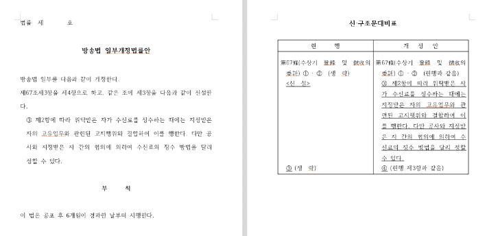 방송법 일부개정법률안. 변재일 의원 제공