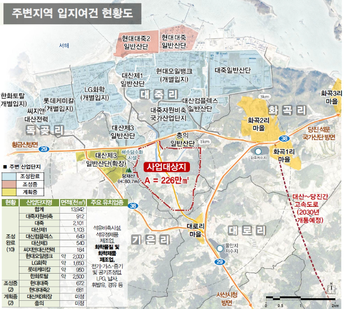 산업단지 위치도. 충남도 제공