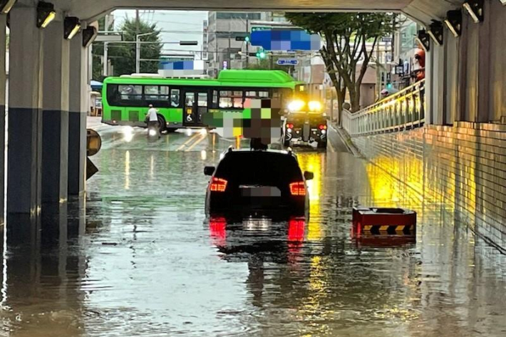 침수차량. 연합뉴스