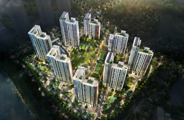 힐스테이트 자이 아산센텀 &nbsp;조감도. 현대건설 제공