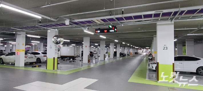 아산 탕정 LH 14단지 지하 주차장. 독자제공