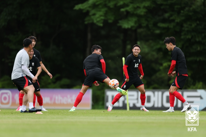 지난 7월 미니 훈련 모습. 대한축구협회 제공