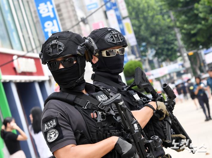 경찰특공대, 대치동 학원가 순찰