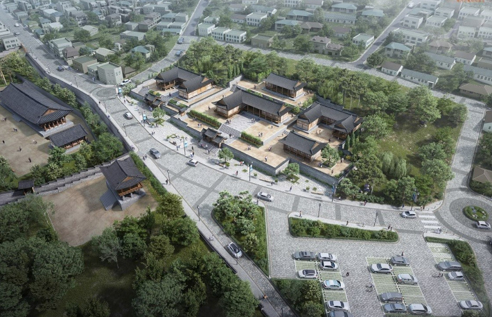 여수시가 진행 중인 전라좌수영 동헌 일원 복원사업 조감도. 여수시 제공