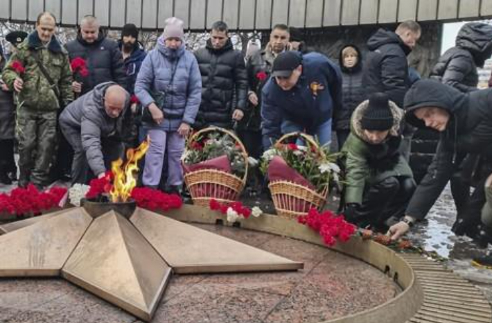 우크라전서 사망한 러시아군 추모 행사. 연합뉴스