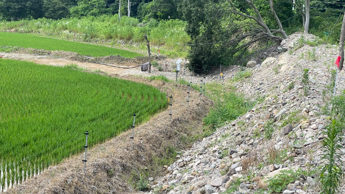 문무대왕면의 한 농가에 설치한 전기울타리. 경주시 제공