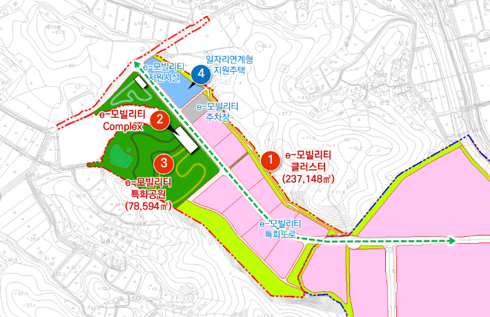 지역개발공모사업 선정- 영광군 이-모빌리티 클러스터 사업구상도. 전라남도 제공