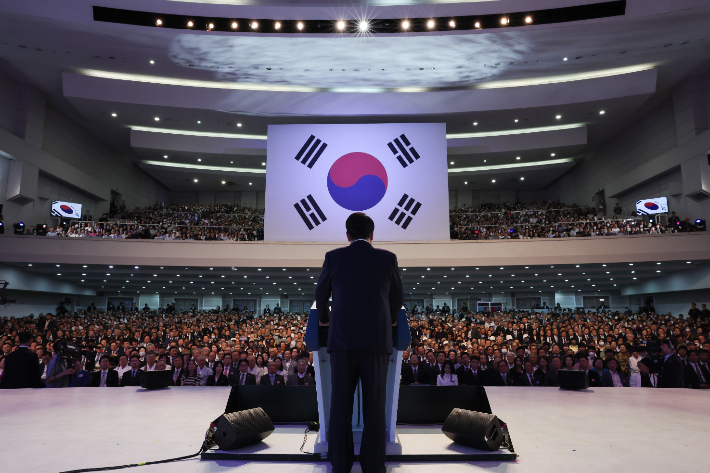 윤석열 대통령, 광복절 경축사. 연합뉴스