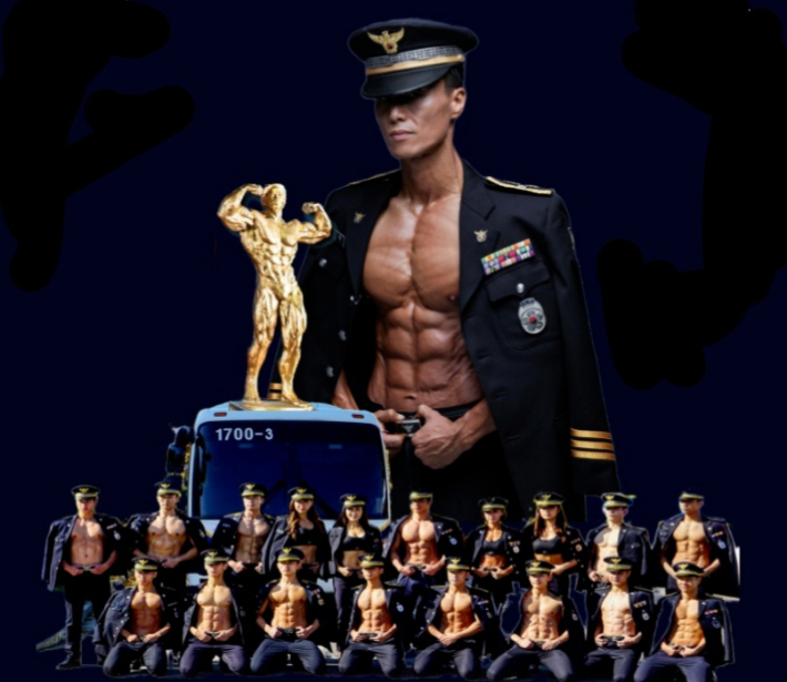  '제1회 미스터폴리스 코리아 선발대회' 홍보 포스터. 사진 메인 모델은 강원도 경찰청 이도영 경위. 제주특별자치도 보디빌딩협회 제공