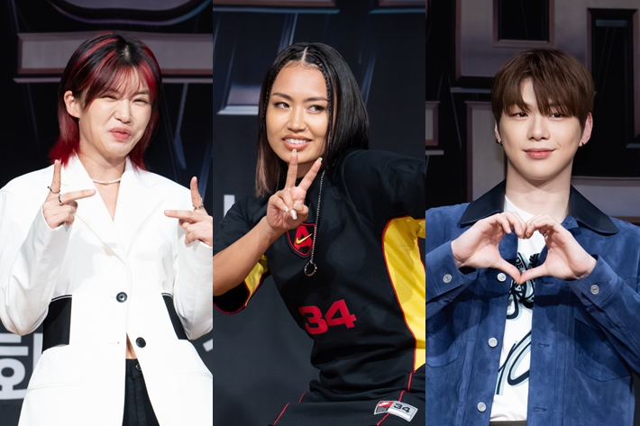 왼쪽부터 스페셜 저지 아이키, 리에하타, MC 강다니엘. CJ ENM 제공