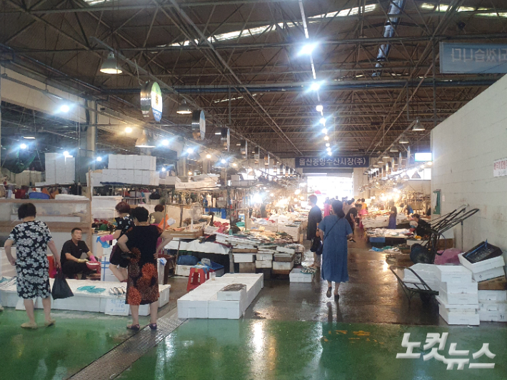 울산농수산물도매시장 수산물도매동. 이상록 기자