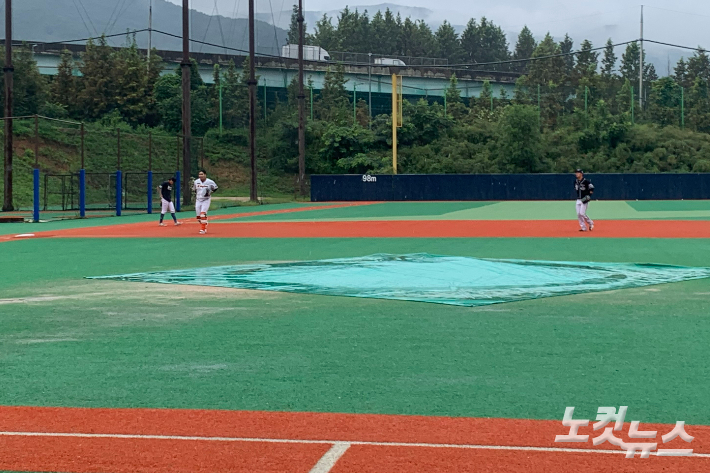 2024 KBO 신인드래프트 트라이아웃 수비 테스트가 진행되고 있다. 이우섭 기자