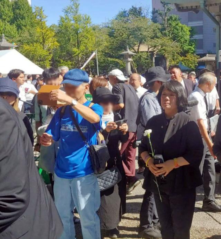 지난 1일 일본 도쿄 스미다구 요코아미초 공원에서 열린 간토대지진 100년 조선인희생자추모행사에 참석