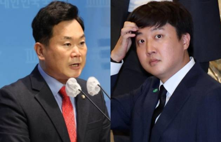 왼쪽부터 국민의힘 김승수 의원, 이준석 전 대표. 연합뉴스·사진공동취재단