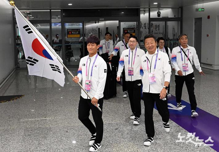 항저우 입성한 대한민국 선수단