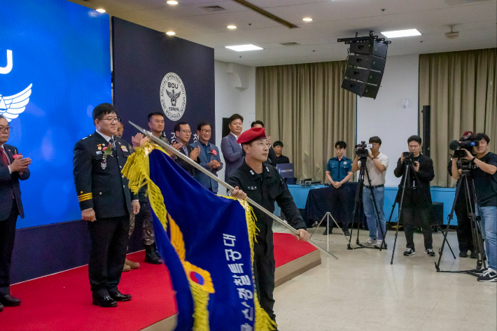 울산경찰청은 21일 울주경찰서에서 경찰특공대 창설식을 가졌다. 울산경찰청 제공