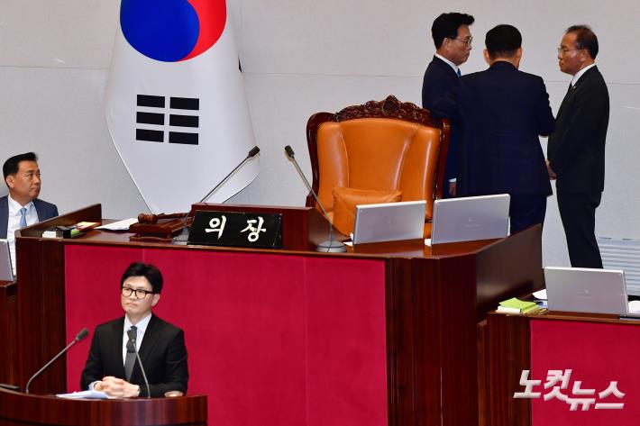 김진표 국회의장이 21일 오후 서울 여의도 국회에서 열린 제410회 국회(정기회) 제8차 본회의에서 