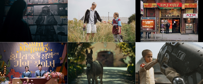 (사진 왼쪽 위부터 시계 방향으로) 영화 '더 넌 2' '스크래퍼' '킴스 비디오' '크리에이터' '당나귀 EO' '30일' 스틸컷. 각 배급사 제공