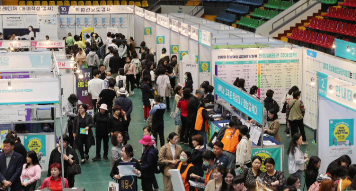 18일 여수 흥국체육관에서 제3회 전남 여성 일자리 박람회가 열렸다. 전라남도 제공