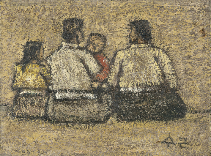 박수근 '가족'(1956). 케이옥션 제공 