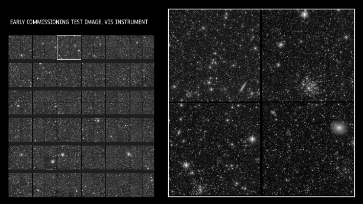 유클리드의 VIS 기기로 관측한 테스트 이미지. ESA/Euclid/Euclid Consortium/NASA