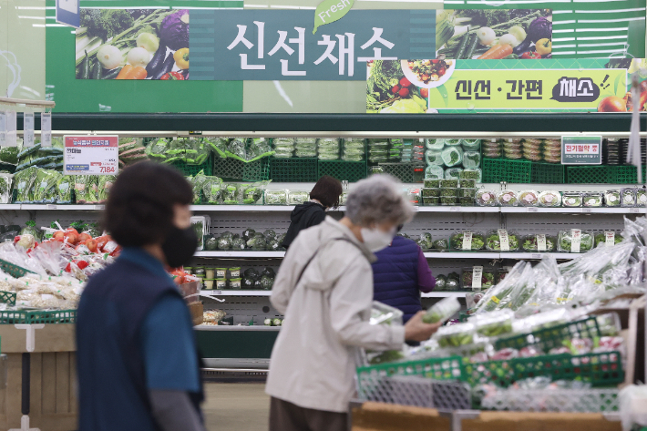 서울의 한 대형마트에서 장을 보는 시민들. 연합뉴스