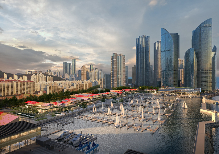 수영만 요트경기장 재개발 조감도.  부산시 제공