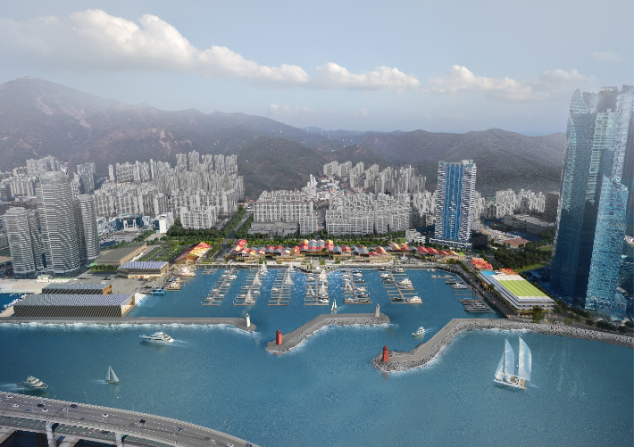 수영만 요트경기장 재개발 조감도.  부산시 제공