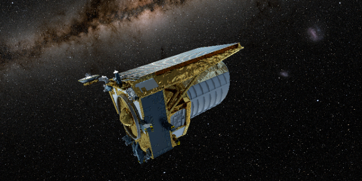 유클리드 우주망원경의 관측 모습 상상도. ESA, CC BY-SA 3.0 IGO