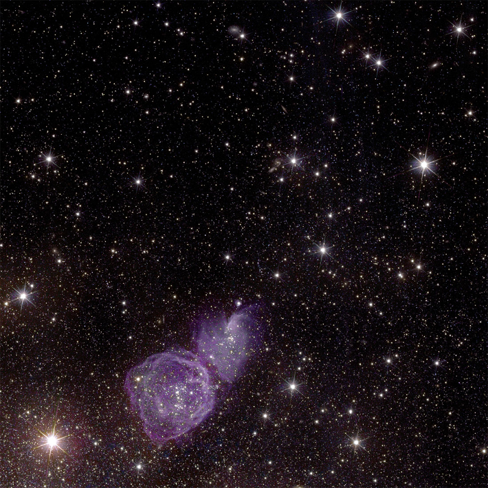 불규칙 은하 NGC 6822의 부분 확대 이미지. ESA/Euclid/Euclid Consortium/NASA, image processing by J.-C. Cuillandre (CEA Paris-Saclay), G. Anselmi, CC BY-SA 3.0 IGO