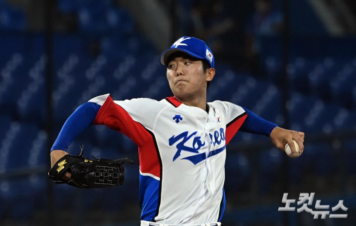 한국 야구 국가대표 투수 이의리. 
