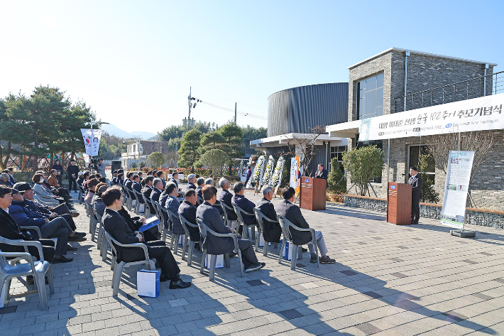 '대암 이태준선생 순국 102주기 추모기념식'이 21일 함안 군북면 대암 이태준 기념관에서 열렸다. 함안군 제공