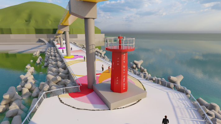 전남 여수 안도항 등대가 철거 대신 랜드마크가 될 조형물로 새롭게 태어난다. 여수해수청 제공 