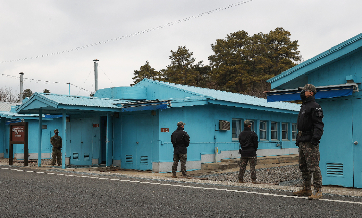 경기도 파주시 판문점에서 국군이 근무하고 있다. 연합뉴스