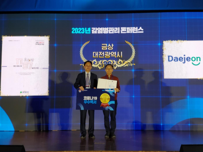 대전시 코로나19 백서 전국 1위 수상. 대전시 제공