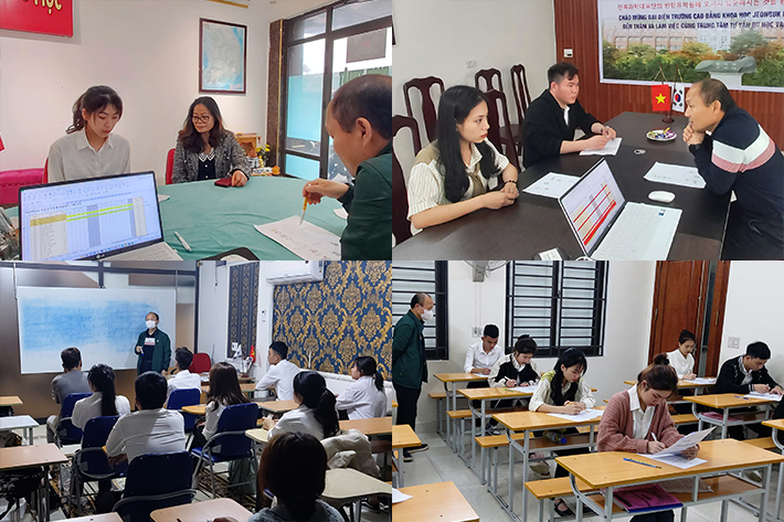 베트남 현지에서 면접과 필기시험을 진행하는 전북과학대학교 국제교육원. 전북과학대학교 제공