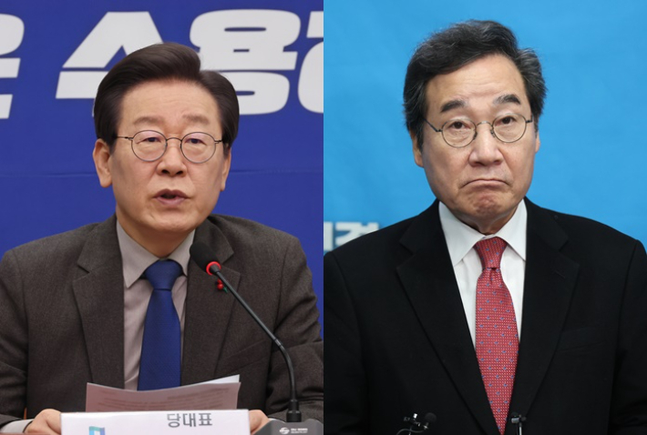 더불어민주당 이재명 대표와 이낙연 전 대표. 연합뉴스