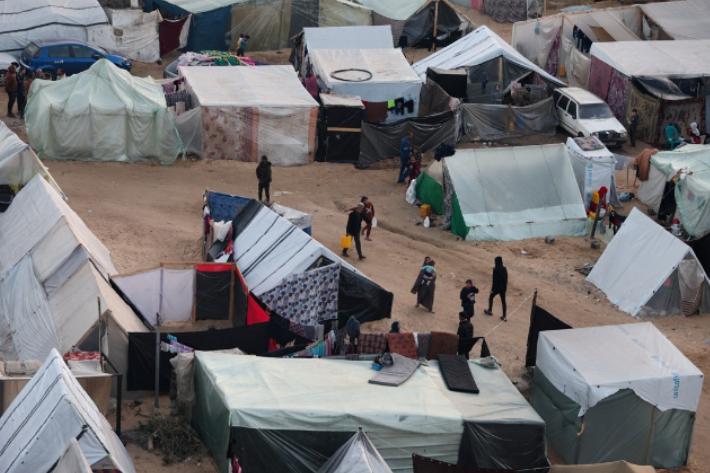 새해 전야를 맞은 가자지구 남부 라파의 난민촌 모습. 연합뉴스