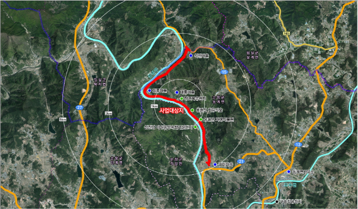 순창군 동계면 장군목 진입도로 개설사업 위치도. 순창군 제공