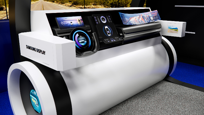 삼성디스플레이가 CES 2024에서 공개하는 차량용 OLED 데모 랜더 이미지. 삼성디스플레이 제공