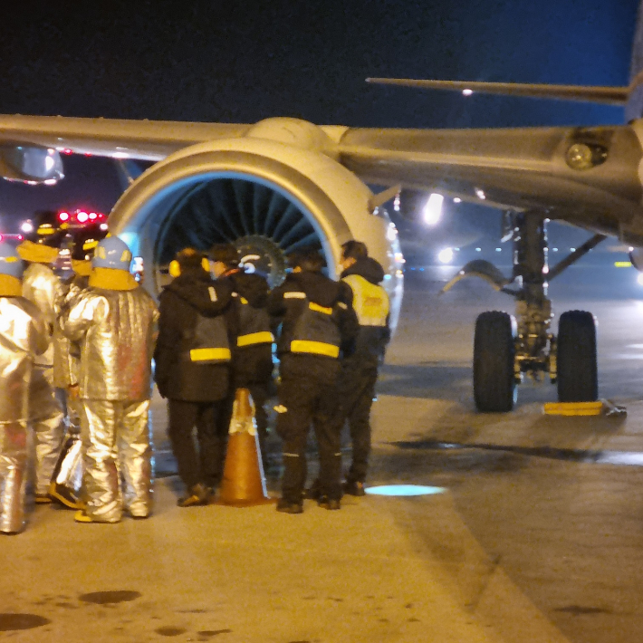 티웨이항공 여객기, 인천공항 착륙 중 조류 충돌. 연합뉴스