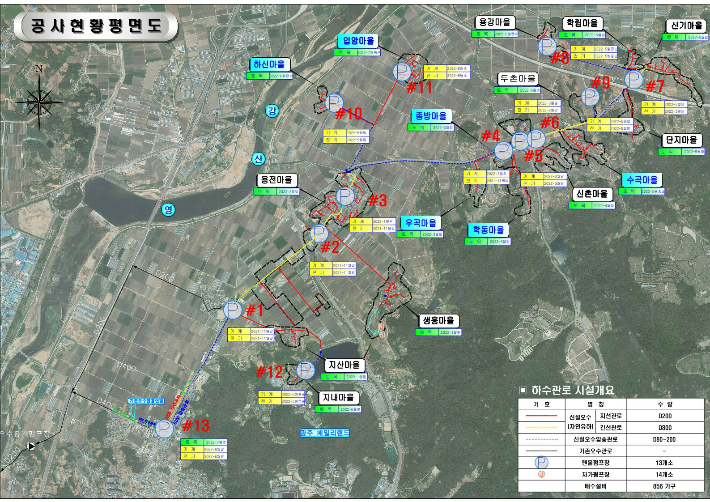 건국지구 공사현황 평면도. 광주 북구청 제공