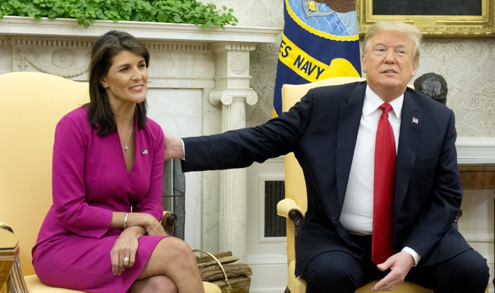 트럼프 전 미국 대통령·헤일리 전 유엔대사(오른쪽). 연합뉴스