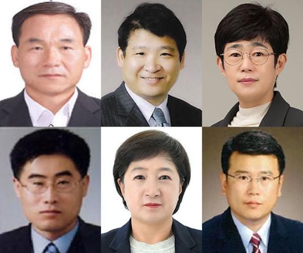 최명동 기획조정실장, 강동원 도민안전건강실장, 김인영 경제활력국장, 양제윤 혁신산업국장, 강애숙 기후환경국장, 이창민 도시균형추진단장(사진 왼쪽 위부터)